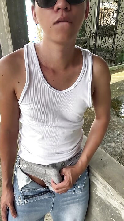 Asian Boy Is Too Hot in His White Top and Jeans