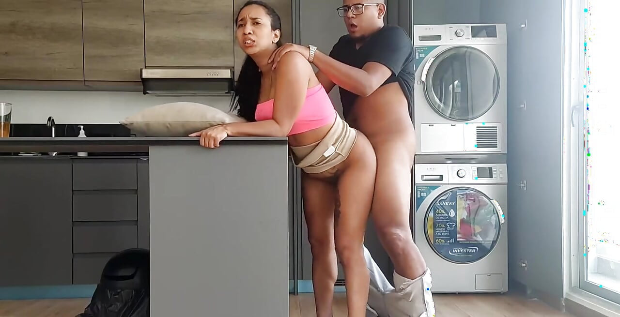 I got stuck inside the washing machine and I asked my stepson for help and he took advantage of the situation