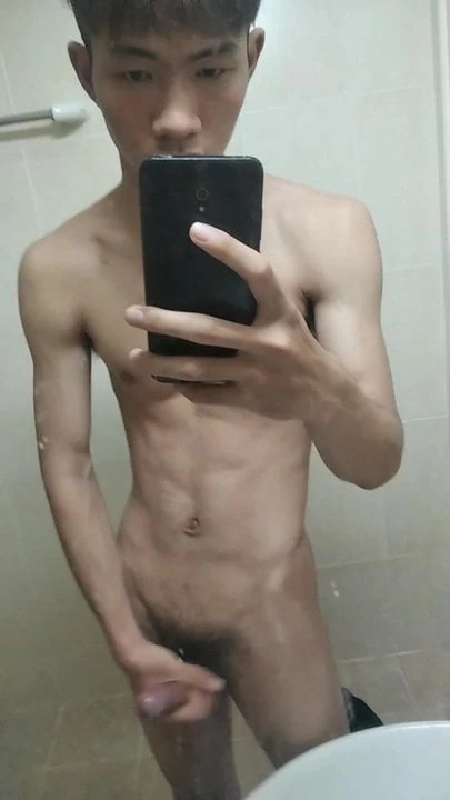Chinese guy with long cock and cum 3