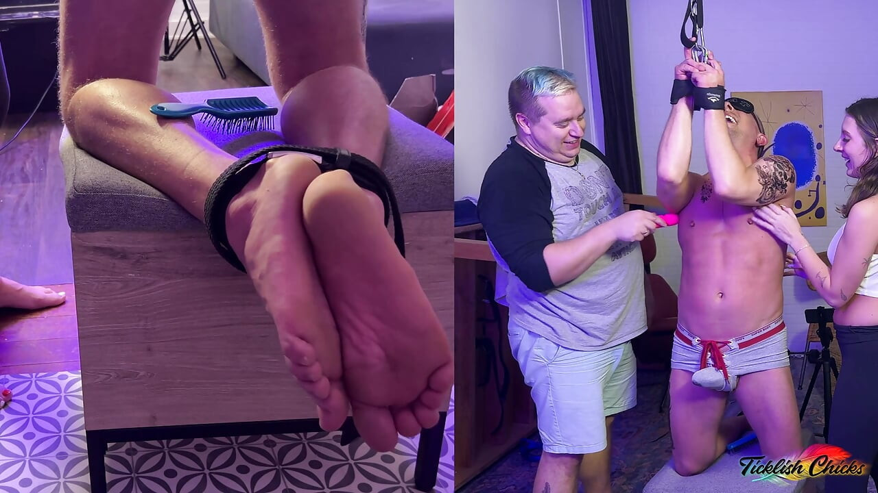 TICKLISH CHICKS - Mandy Learns Fast: Tickling Chad's Feet, Cock Tease, and Pit Worship in Bondage