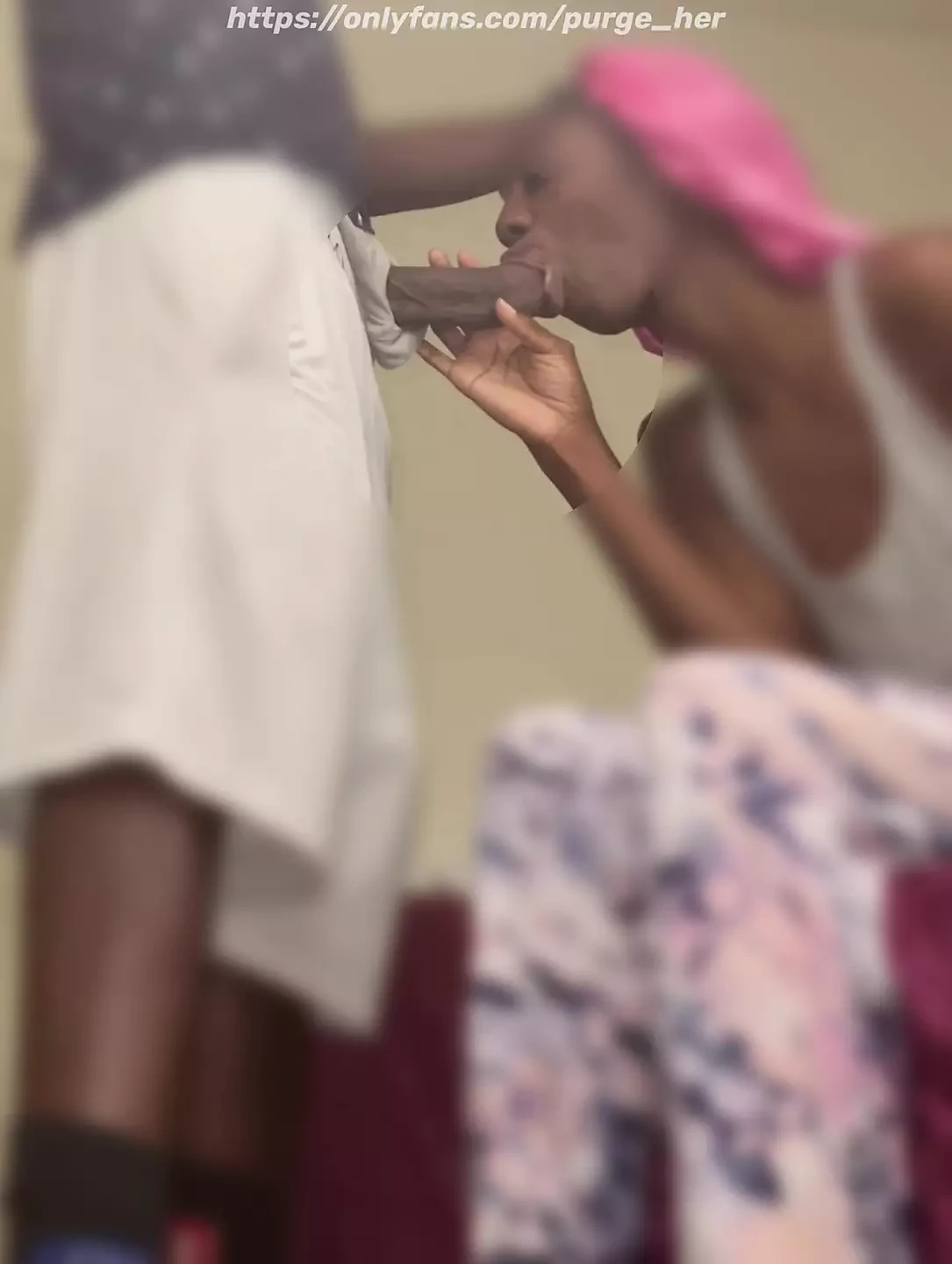 18 year old give me a blowjob while her stepmom is in the next room. She doesn't know her stepdaughter has a dick in her