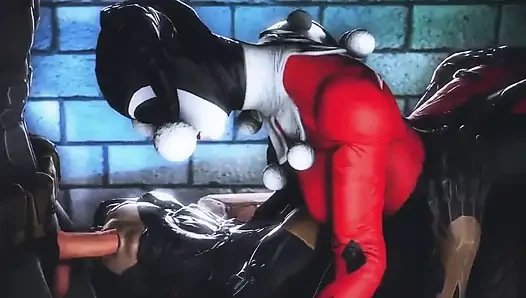 Harley X Batgirl Sharing Batmans Huge Dick
