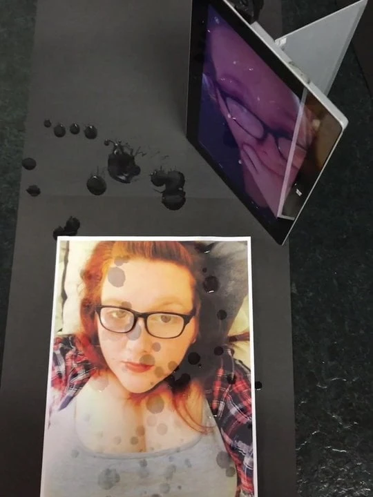 Cum tribute watching Lauren finger gag