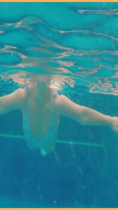 Memorable moment from "Wifey stuns everyone in amazing hot one piece bathers and flashes her perfect tits."