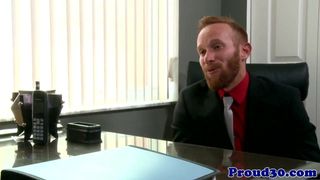 Mature office hunk rimming before anal