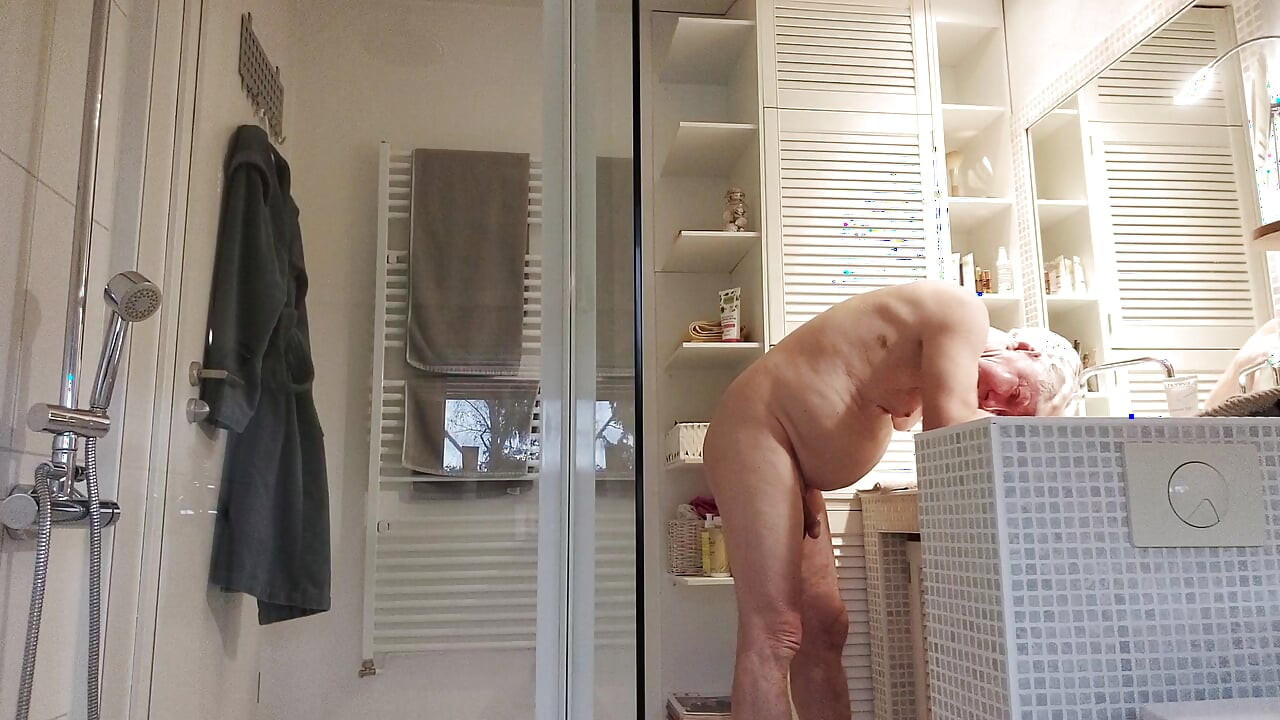 In the bathroom