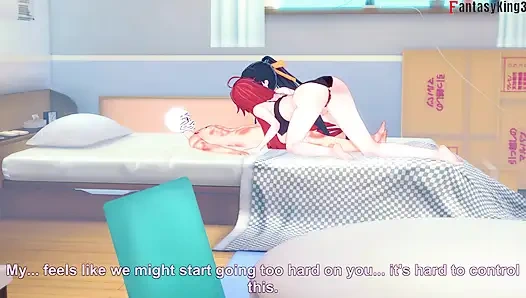 Akeno ve Rias bana sürpriz yapıyor çifte sakso - dxd ntr madness series