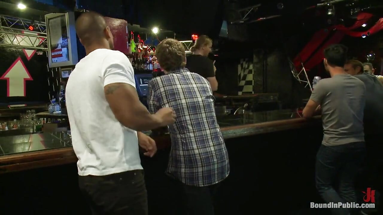 Sebastian Keys Gets His Ass Stretched and Pissed on in a Public Bar