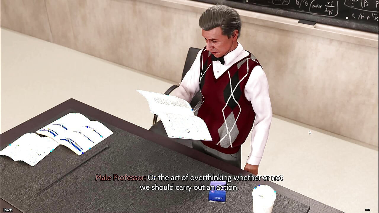 Hot MILF-lærer bruger et tomt universitetsklasseværelse til at trække stud ind i langsom skrivebordssex (3D-gameplay)