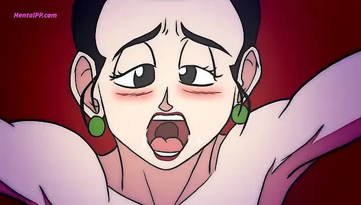 Chi-Chi mengambil tiga kontol - di mulutnya, di vaginanya, di pantatnya. Sekaligus (Kartun)