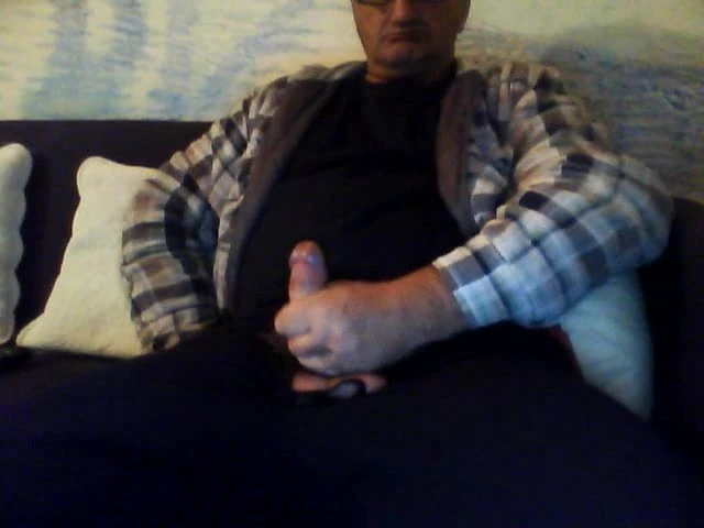 Slow wank to sofa