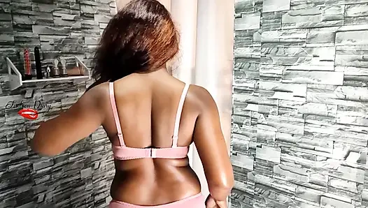 pinky bra panty try on haul and hard anal fuck