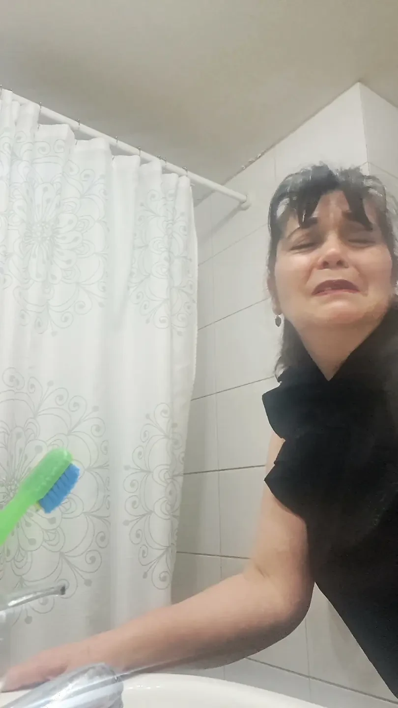 Mom Imagines Having Secret Sex with Him in the Bathroom.
