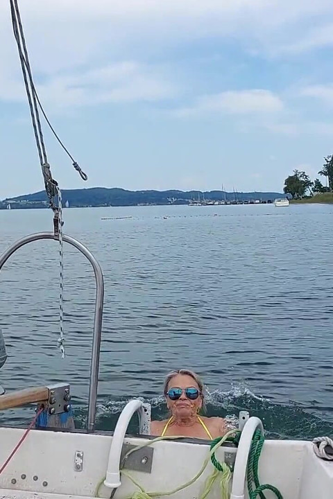 Granny Goes Swimming in a Sexy Swimsuit!