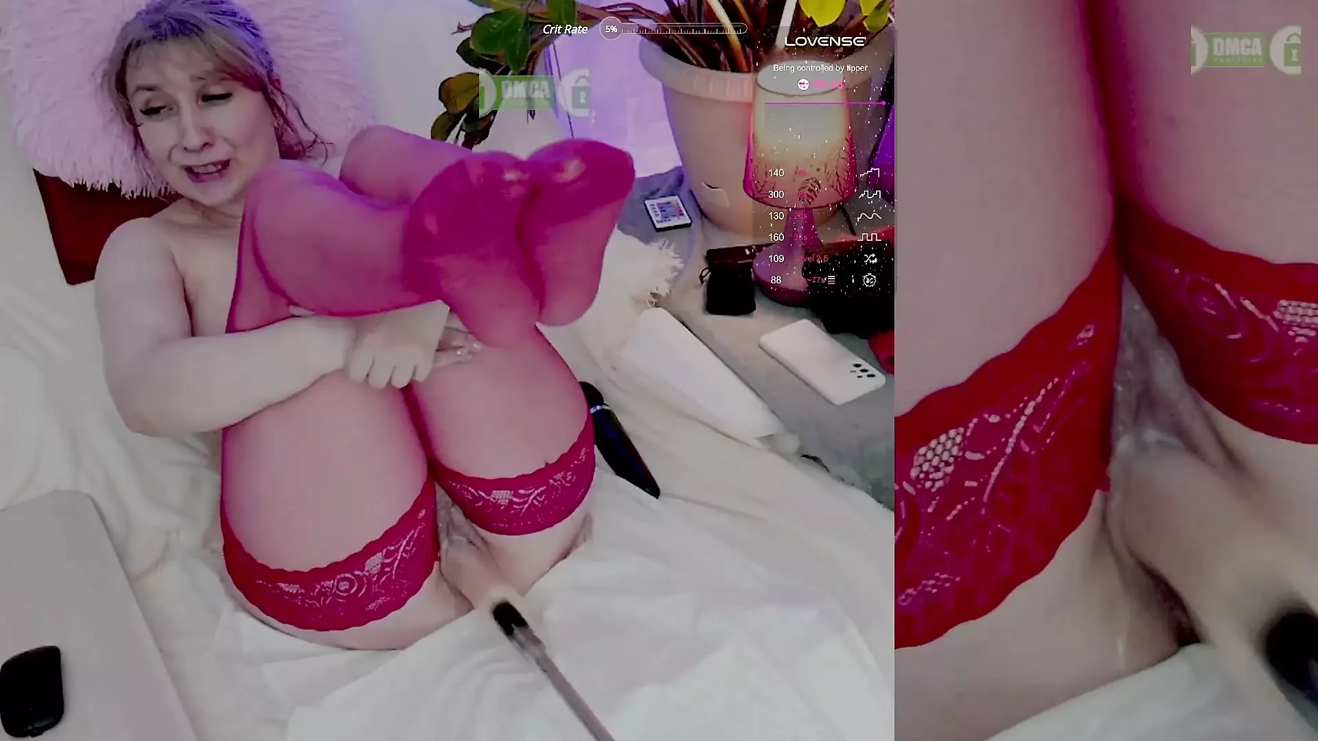 Hot MILF Fucks with a Sex Machine to Squirt and Orgasm Doggy Style and Nipple Clamps