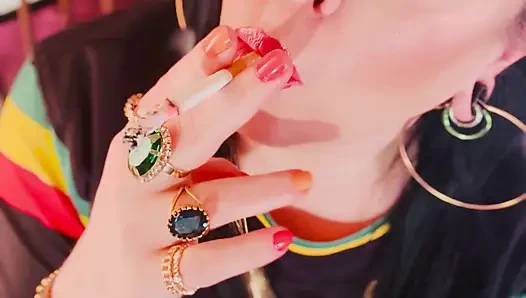 British Mom Tina Snua Double Pumping A Cigarette - Smoking Smoker Smokes OMI OME Drifting