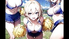 Heiße Anime-cheerleaderin motiviert dich mit transparenter kleidung (mit muschi-masturbation Asmr-sound!)