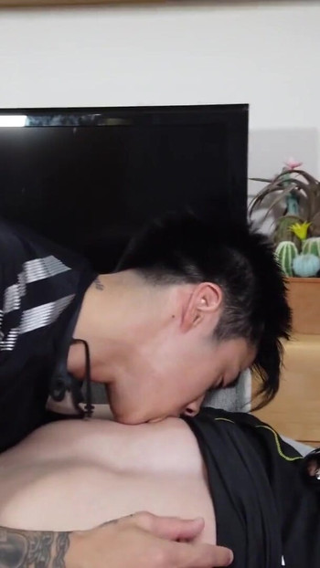 Key moment from "Swimwear Fetish Costume Roleplay and Kissing"