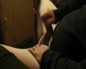 Nice in white ribbed tights