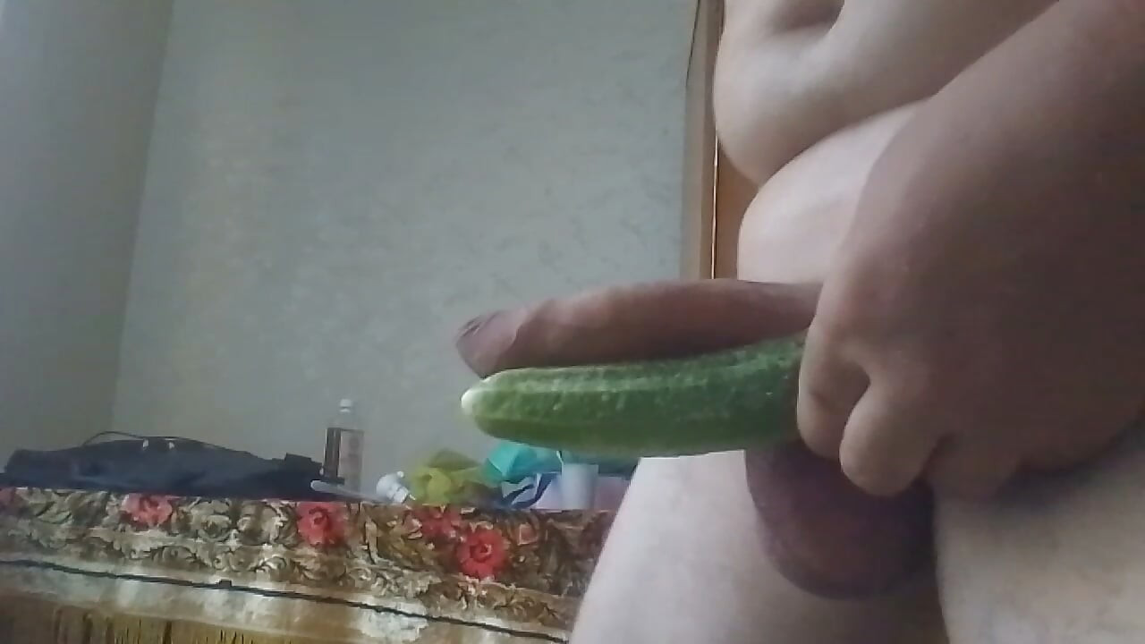 Cucumber masturbation dick. My dick and harvest of cucumber. Huge dick and cucumber