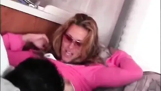 Blonde milf loves the cock just in mouth
