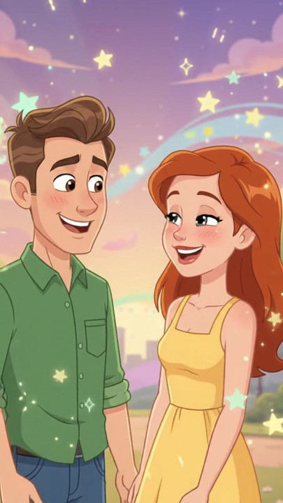 "A sweet 💕 cartoon moment of love"