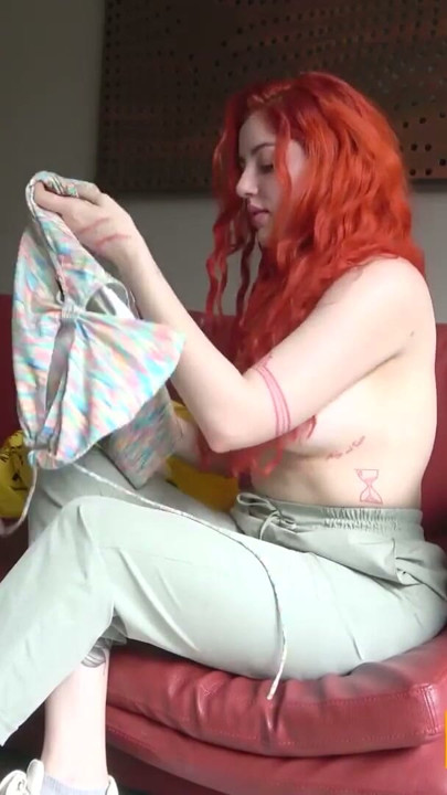 Busty Redhead Teen Strips and Gets Fucked On Red Lingerie At Casting Call! | Clip 1