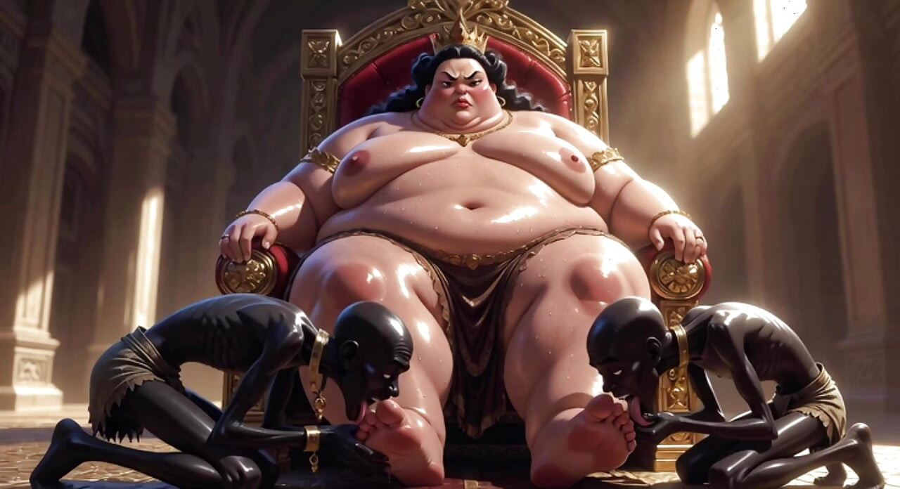 Huge BBW Mistress Foot Worship - Slaves Licking Her Feet to Ecstasy