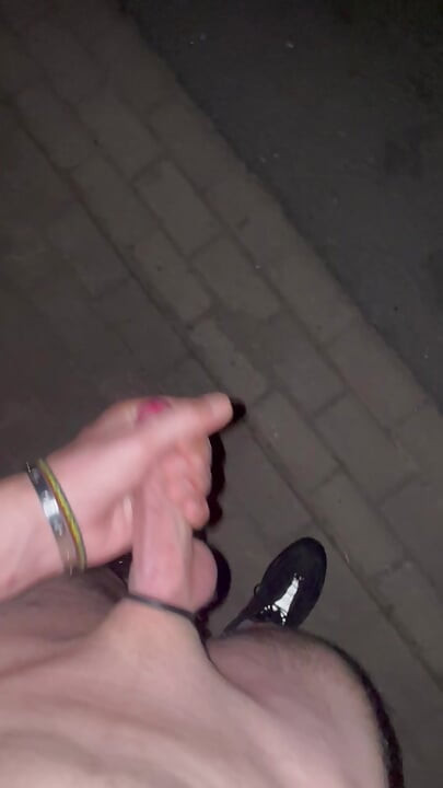 Big cumshot on the forest path