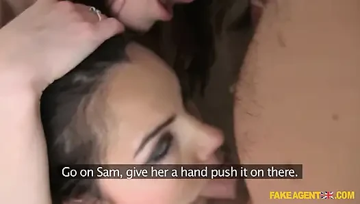 Fake Agent UK- Two Naughty Birds Share the Spotligh and One Thicc Dick