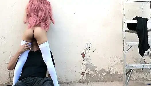 Squirting on My Boyfriend's Face in a Public Alley