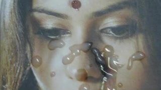 Gman ejaculează pe fața celebrei indiene Namitha (tribut)