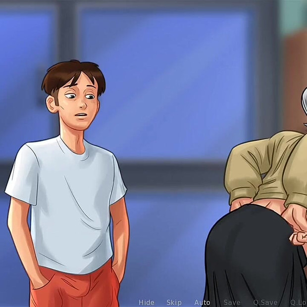 Nenek mengambil batang besar