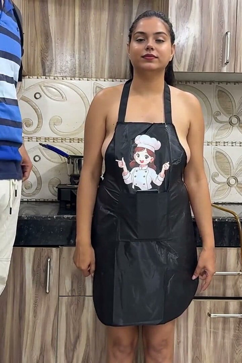 MILF Sara Caught Naked in the Kitchen! Stepson Banged Her Hard! Hindi