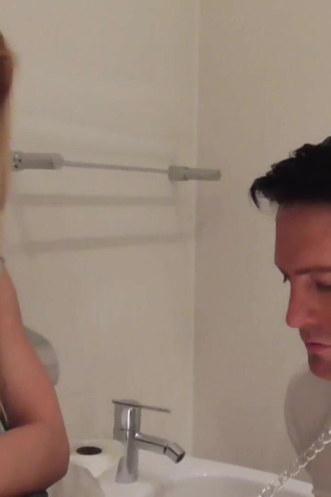 Ass licking in the restroom