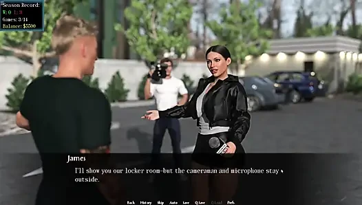 James fickt reportermädchen mit dickem arsch in der umkleidekabine, vom trainer erwischt