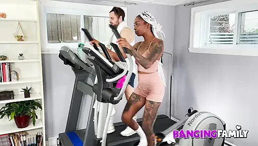 Banging Family - A Cute StepSis is Fucked HArd in the Ass in Interracial Training