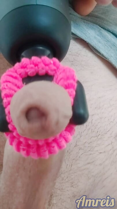 A massage toy milks my cock to a pulsating orgasm.
