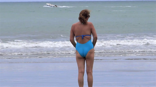 My wife on the beach fucks with my best friend's son