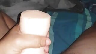 South african male solo testing out new pocket pussy
