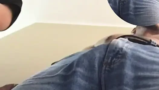 Latino man leaves his wife to taste my lips on his monstrous cock!!