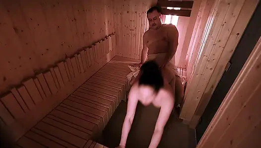 Really risky and fast fucking in a public sauna with multiple orgasms. Hot amateur milf   Dada Deville