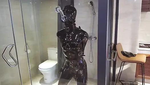 Mz20 - the Girl in Latex Clothing Locked in a Glass Room