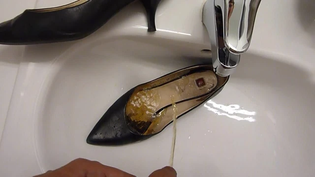 Piss in co-workers high heel