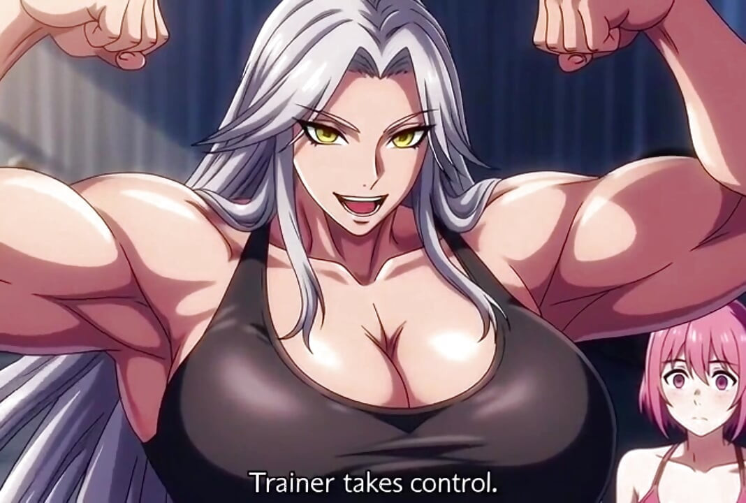 Massive futanari gym trainer dominates client and fuck her hard