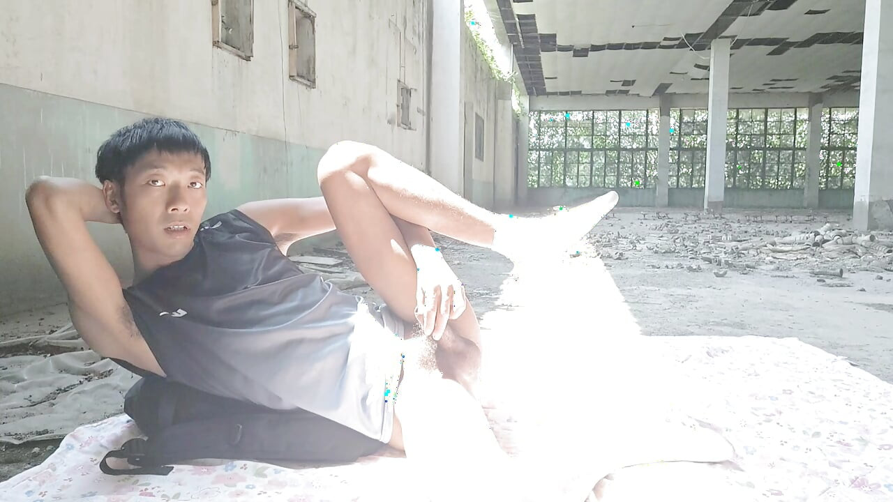Cute Asian boy masturbates, moaning, ejaculating, and consuming fluids in a dreamlike light and shadow environment