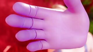 紫色のニトリル手袋Asmrビデオ(arya Grander)