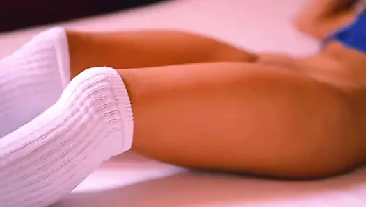 The schoolgirl with the coach and fucks him in his room while his parent...