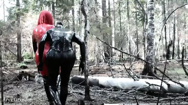 Spanking Face Fuck, Latex Rubber Sex BDSM session with Arya Grander