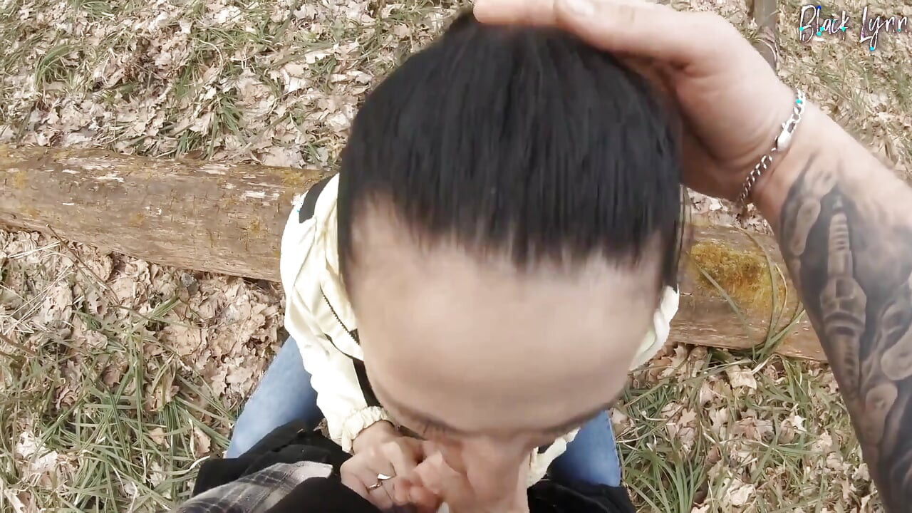 A Walk for Snowdrop Flowers Ended with a Blowjob in the Middle of the Forest - Black Lynn